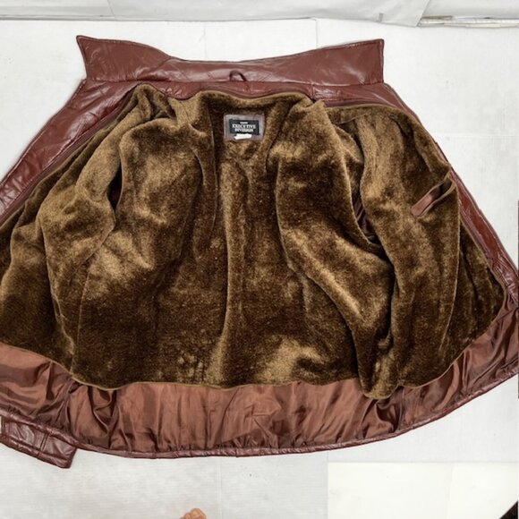 Haband Executive Division Leather Jacket  Patches  Stitch ChocoBrown Men 3X(J12) - Picture 7 of 11